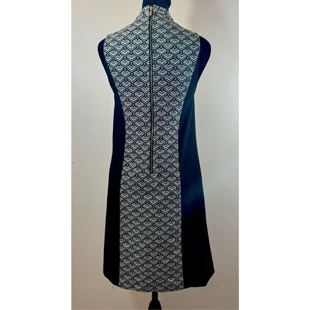 Kensie Women's Scale Brocade Mock Neck Retro Mini Shift Dress Women's XS - Picture 4 of 10